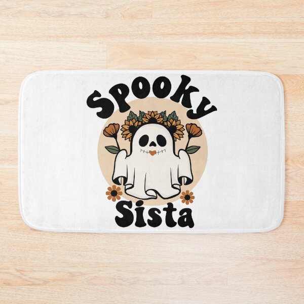 Item preview, Spooky Sista Cute and Funny Retro Ghost with Sunflowers Design designed and sold by PearlMoonGrapes.