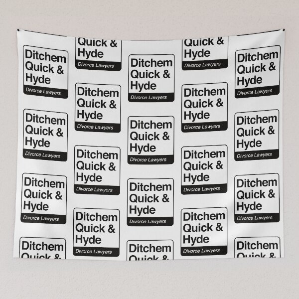 Item preview, Ditchem, Quick & Hyde - Divorce Lawyers - black print for light items designed and sold by robimerch.