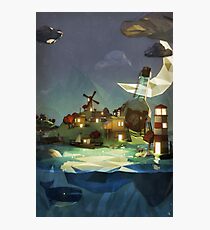 Fantasy Island at Nightime Photographic Print