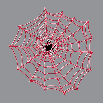 Artwork thumbnail, Spider Web pattern - black on Red - Spiderweb pattern by Cecca Designs by Cecca-Designs