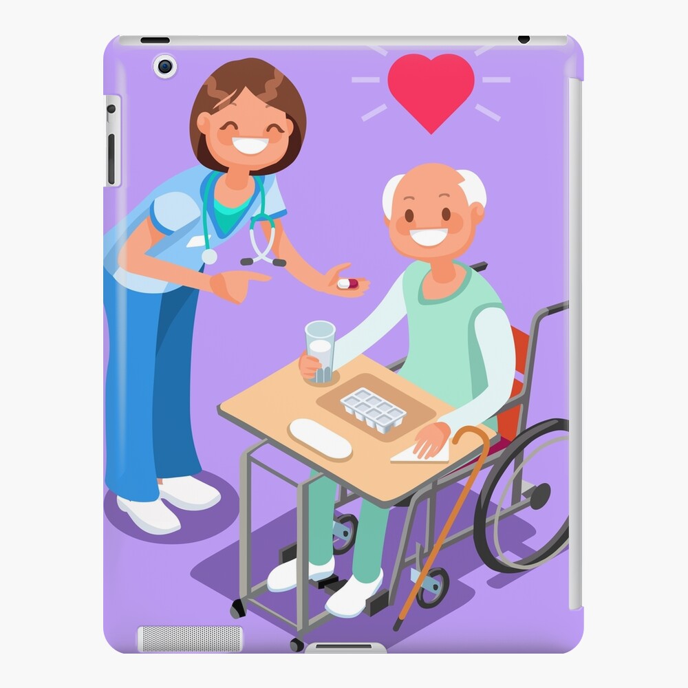 Nurse with Patient in Hospital Isometric People Cartoon