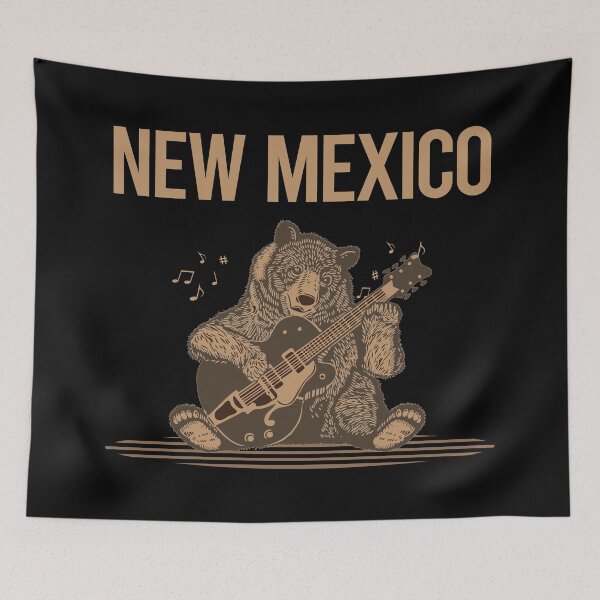 Item preview, Bear With Guitar New Mexico designed and sold by BloodMoneyTwit.