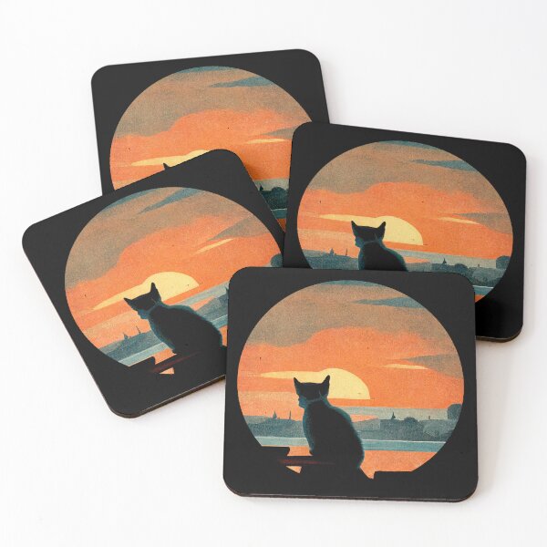 Item preview, Cat Watching Sunset vintage AI generator designed and sold by GraymanShop.