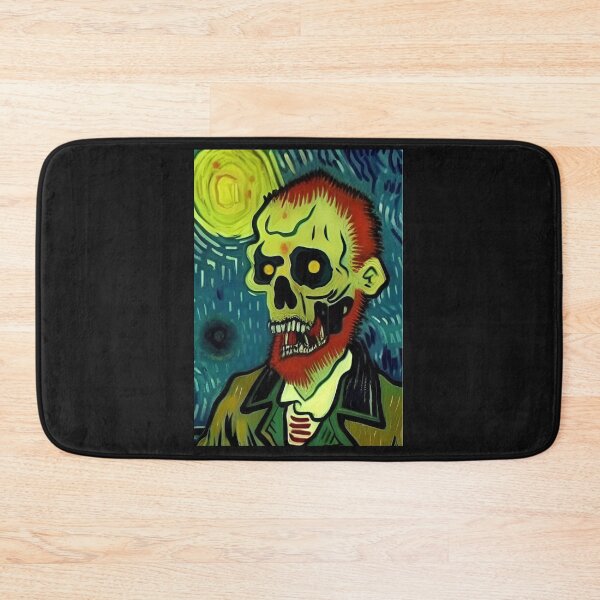 Item preview, TEAL BACKGROUND ZOMBIE IN VAN GOGH STYLE designed and sold by sailorsam1805.