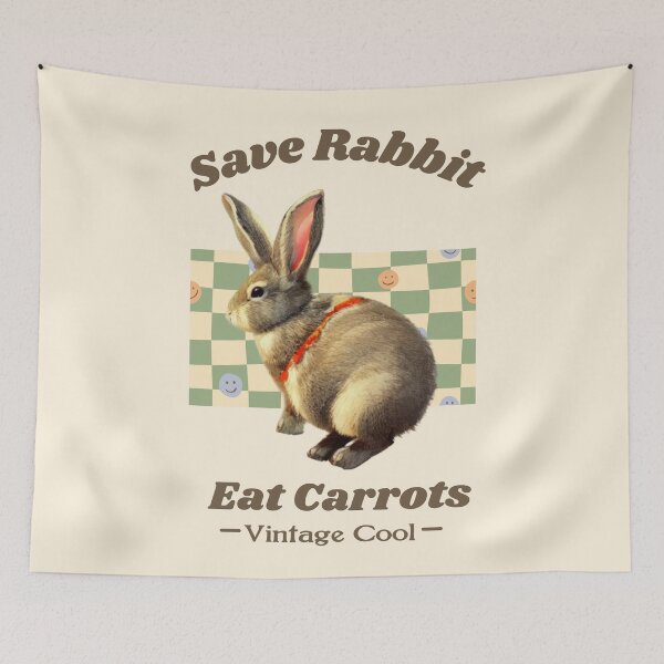 Item preview, Vintage Save Rabbit Eat Carrots Lop Eared Bunny Wild Rabbits Activist Adoption designed and sold by wigobun.