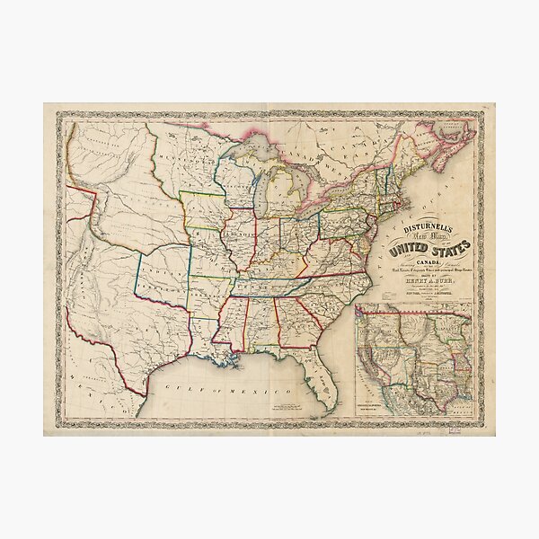 Item preview, Disturnell's Map of the United States (1850) designed and sold by allhistory.