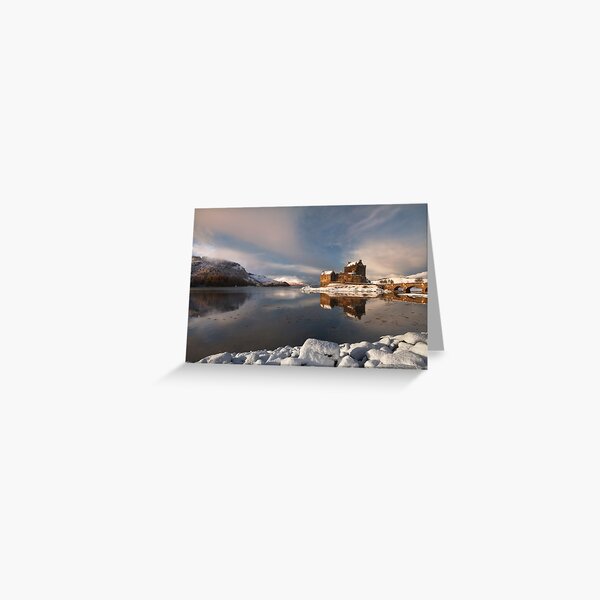 Eilean Donan Castle Winter Scene Loch Duich Scotland. Greeting Card