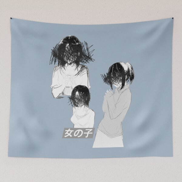 Item preview, GIRLS (Black and White) - Sad Japanese Anime Aesthetic designed and sold by BreannaKi.