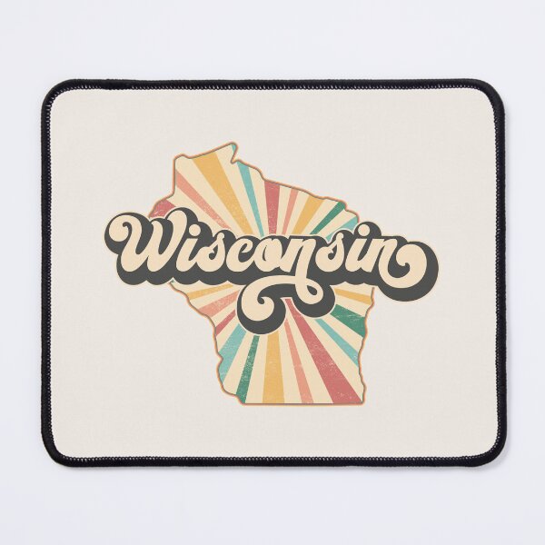 Item preview, Wisconsin Fan Retro State, Vintage Groovy Wisconsin Map, Distressed America Gift designed and sold by Cátia Lima.