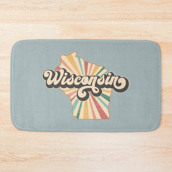 Item preview, Wisconsin Fan Retro State, Vintage Groovy Wisconsin Map, Distressed America Gift designed and sold by Cátia Lima.