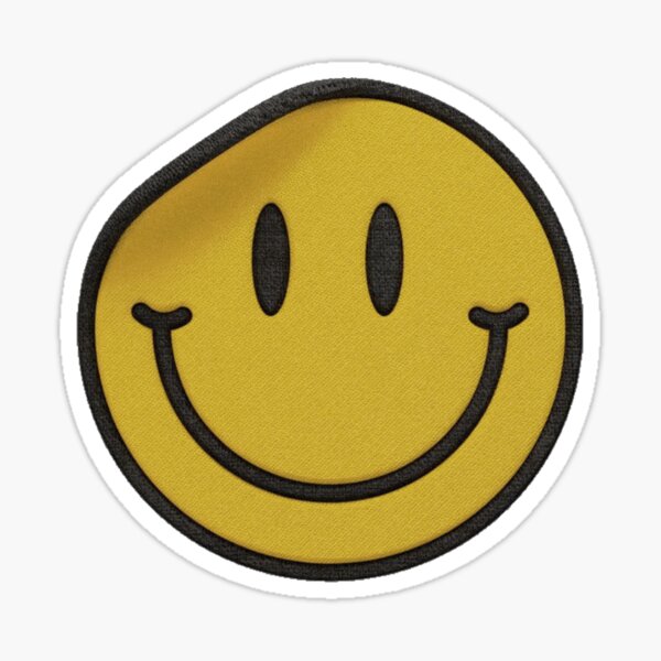 Smiley face patch Sticker for Sale by kattiejaney