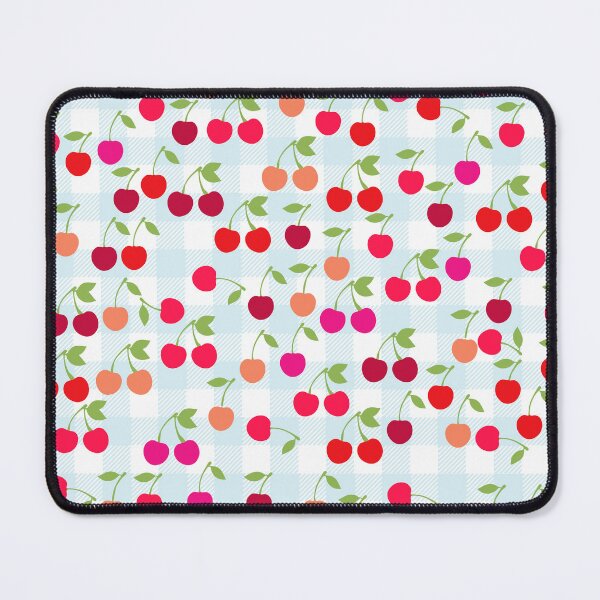 Item preview, Cute Cherry Pattern on Blue Gingham designed and sold by kapotka.