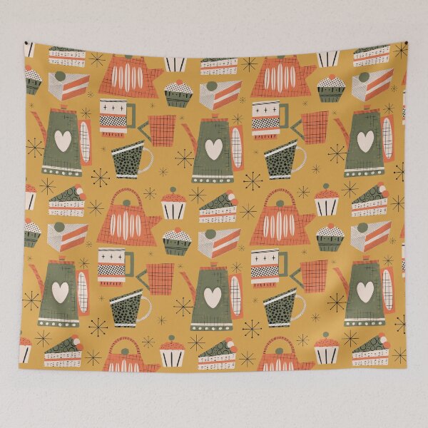 Item preview, Fika retro coffee yellow designed and sold by susycosta.