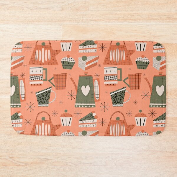 Item preview, Fika retro coffee salmon designed and sold by susycosta.