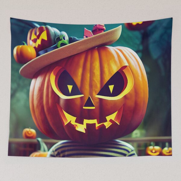 Item preview, Happy Halloween Pumpkin Man 1 -Anime Modern Art- designed and sold by lematworks.