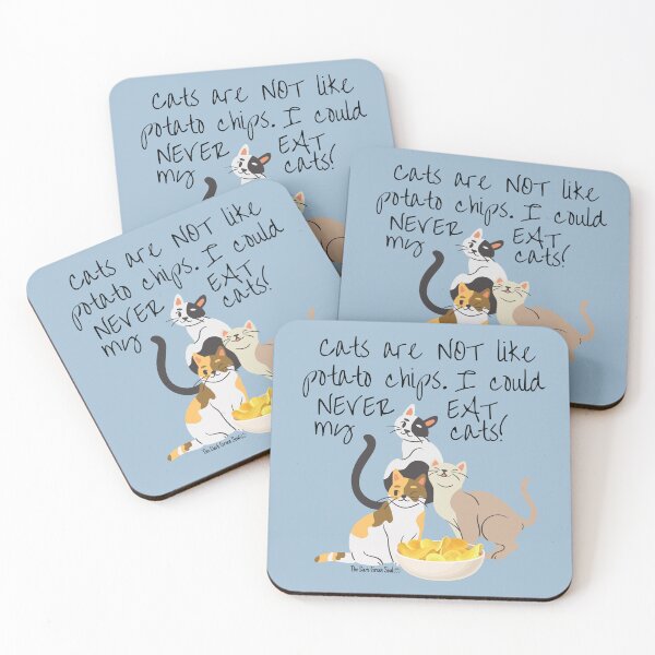 Item preview, Cats Are Not Potato Chips - Muted Blue designed and sold by DarkGreenSoul.