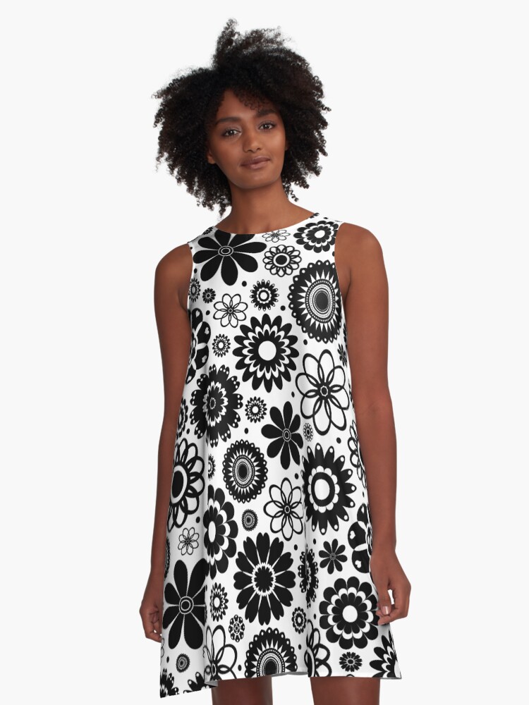 Black and White Floral Print Cute Flowers