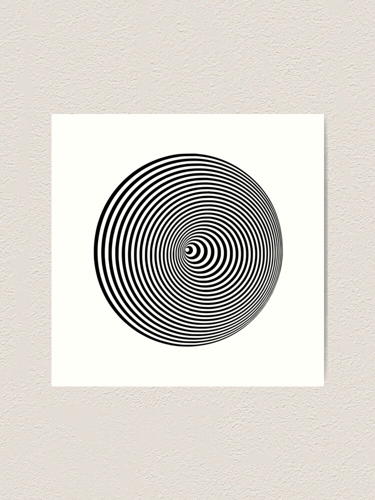 Black And White Op-Art Spiral Art Print for Sale by artsandsoul