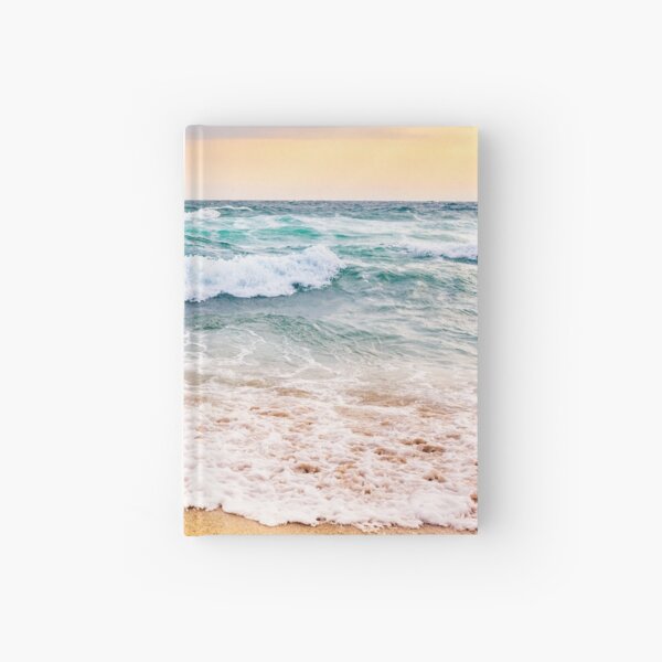 sea waves crashing on sandy beach Hardcover Journal