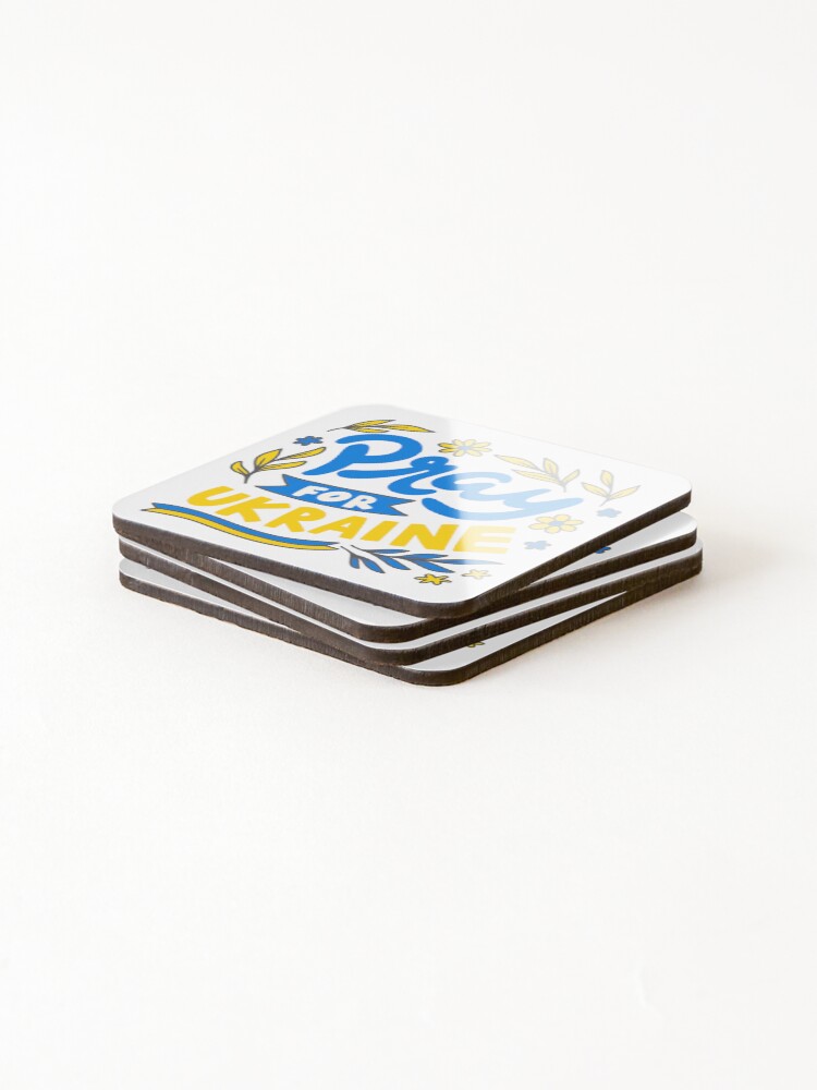 Thumbnail 4 of 5, Coasters (Set of 4), Pray for Ukraine designed and sold by ReydaDesign.