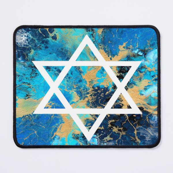 Item preview, Blue Jewish Star - Acrylic Pour designed and sold by HandmadeHill.