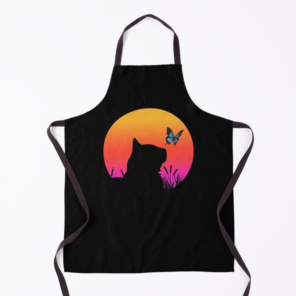 Item preview, Cat watching sunset colorful cat silhouette with butterfly designed and sold by JoeyGrace.