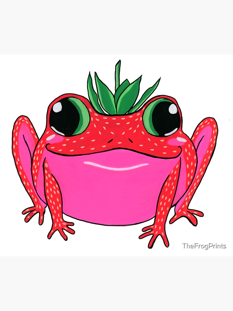 "Strawberry Frog" Sticker for Sale by TheFrogPrints Redbubble