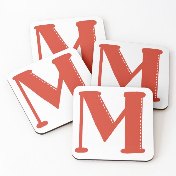 Item preview, Letter M Red initial monogram alphabet capital M designed and sold by Antique-Gifts.
