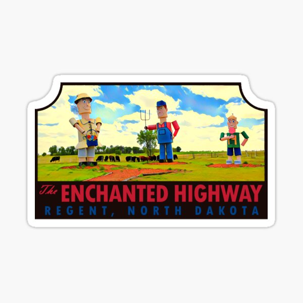 Artikel-Vorschau von Der verzauberte Highway Regent ND Vintage Reise Aufkleber, designt und verkauft von hilda74.