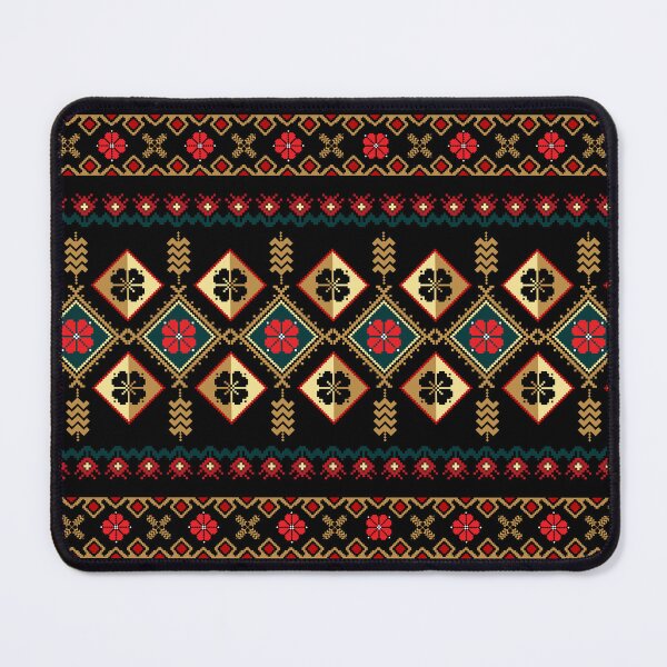 Item preview, Traditional Romanian rug with golden threads and red tears designed and sold by Desenatorul1976.