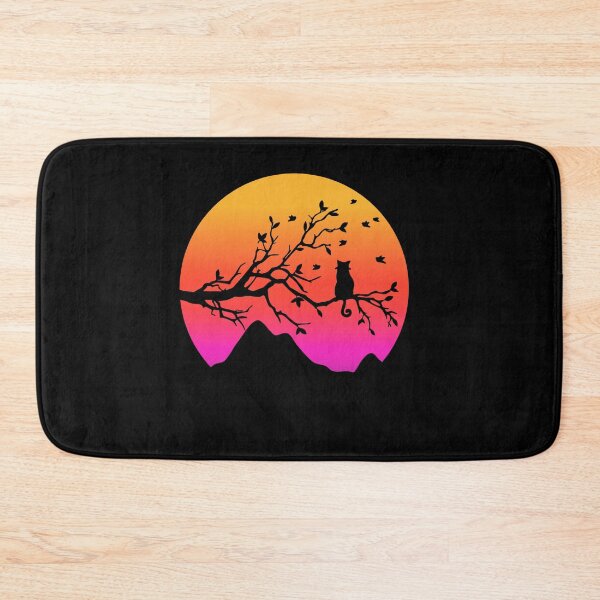 Item preview, Cat watching sunset colorful cat silhouette with butterfly designed and sold by JoeyGrace.