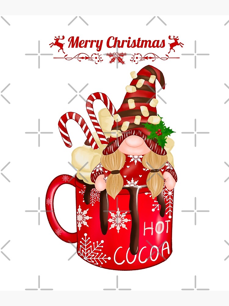 Merry Christmas Gnomes With Mug Pillow With Insert