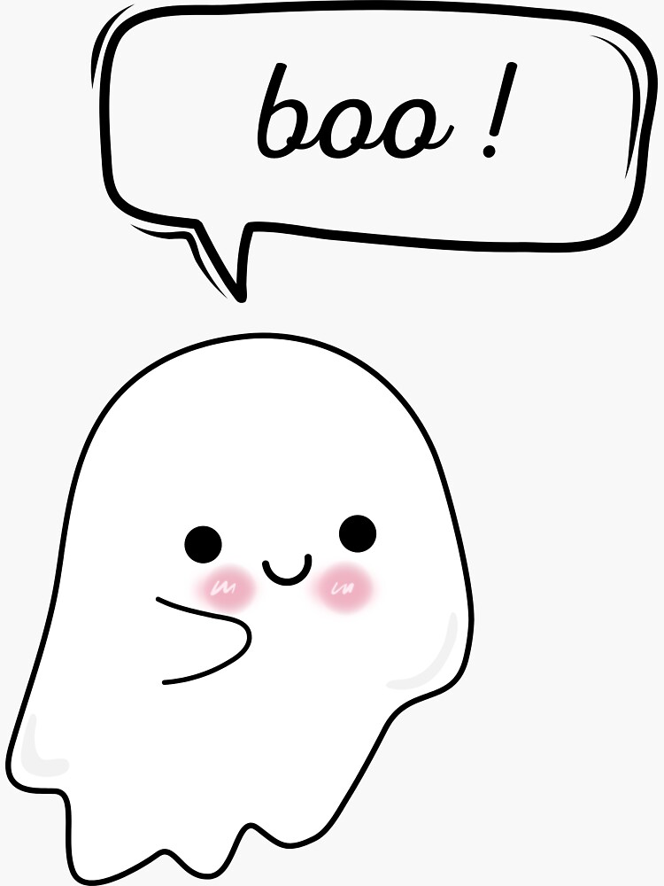 Cute Ghost Boo Sticker For Sale By Vintagesupply Redbubble