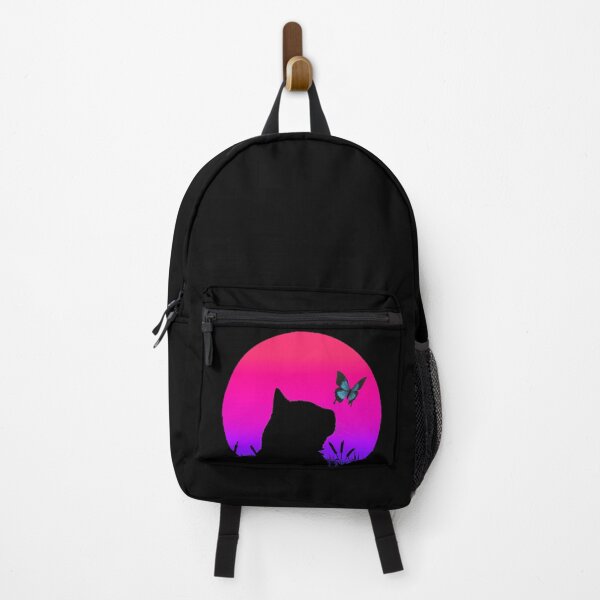 Item preview, Cat watching sunset colorful cat silhouette with butterfly designed and sold by JoeyGrace.