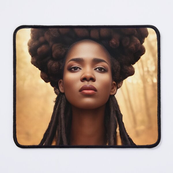 Item preview, Autumn Fall Forest Queen Natural Hair Dreadlocks Portrait Art designed and sold by LocFestNYC.