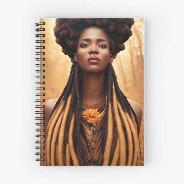 Item preview, Autumn Fall Forest Queen Natural Hair Dreadlocks Portrait Art designed and sold by LocFestNYC.