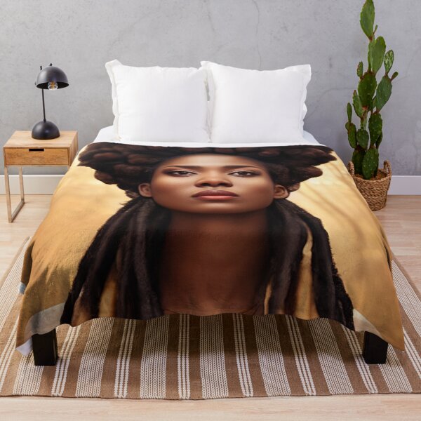 Item preview, Autumn Fall Forest Queen Natural Hair Dreadlocks Portrait Art designed and sold by LocFestNYC.