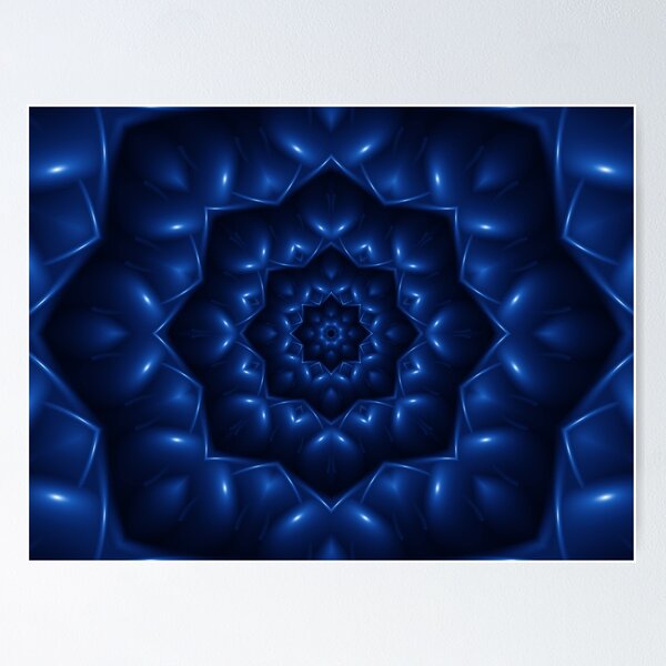 Item preview, Electric Blue Fractal Mandala designed and sold by Kitty Bitty.