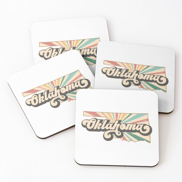 Item preview, Oklahoma Fan Retro State, Vintage Groovy Oklahoma Map, Distressed America Gift designed and sold by Cátia Lima.