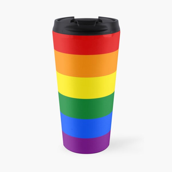 Regalos y productos de la BANDERA DEL ARCO IRIS Taza de viaje