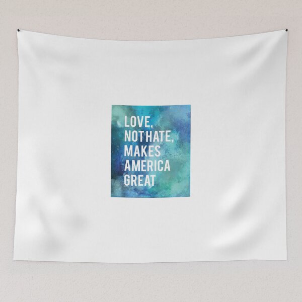 Item preview, Pretty blue watercolor Love, not hate, makes America great designed and sold by miluri.