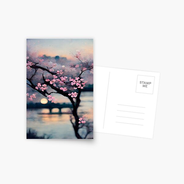 Item preview, Japanese Fantasy Cherry Blossom Tree, Boho, and Moon Art designed and sold by CLOUDREST.