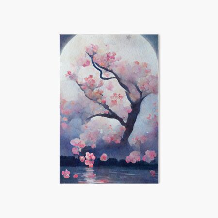 Item preview, Japanese Fantasy Cherry Blossom Tree, Boho, and Moon Art designed and sold by CLOUDREST.