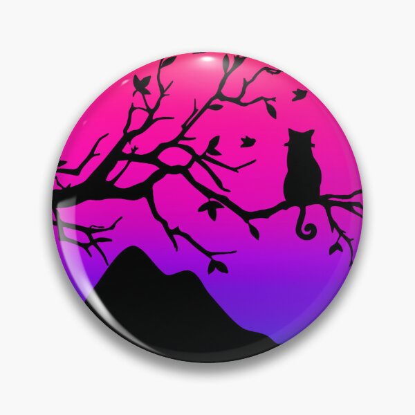 Item preview, Cat watching sunset colorful cat silhouette with butterfly designed and sold by JoeyGrace.