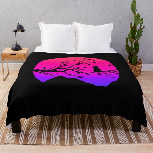 Item preview, Cat watching sunset colorful cat silhouette with butterfly designed and sold by JoeyGrace.
