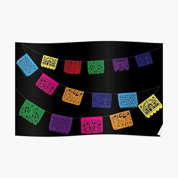 Póster Papel Picado Pancarta Mexicana Fiesta Decoraciones De Fiesta Hechas A Mano Cinco De Mayo 1187