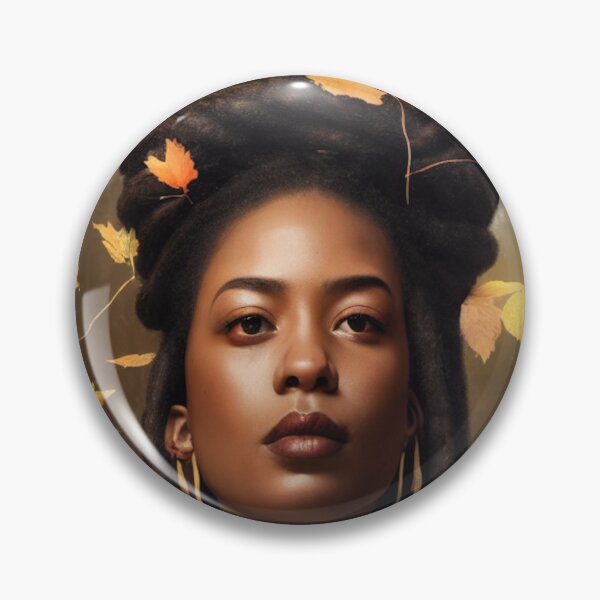 Item preview, Autumn Leaves Forest Queen Natural Hair Dreadlocks Portrait Art designed and sold by LocFestNYC.