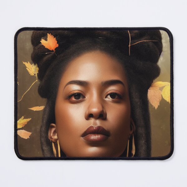 Item preview, Autumn Leaves Forest Queen Natural Hair Dreadlocks Portrait Art designed and sold by LocFestNYC.