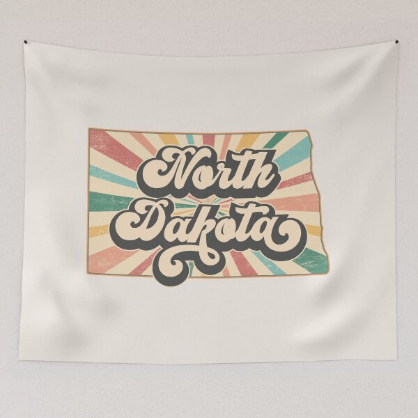 Item preview, North Dakota Fan Retro State, Vintage Groovy North Dakota Map, Distressed America Gift designed and sold by Cátia Lima.
