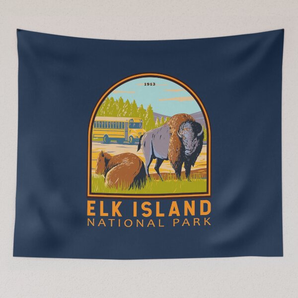 Item preview, Elk Island National Park Canada Plains Bison Emblem designed and sold by KrisSidDesigns.